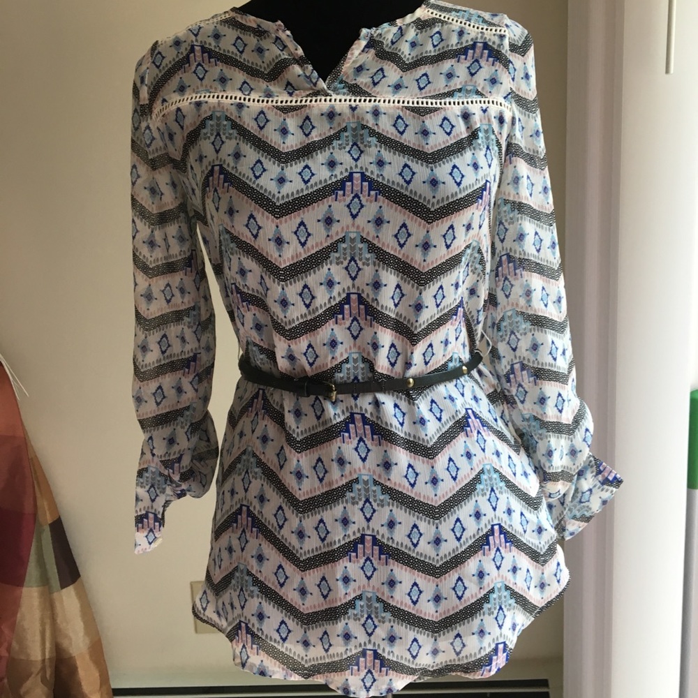 Mossimo Supply Co Belted Peasant Top XS Tunic